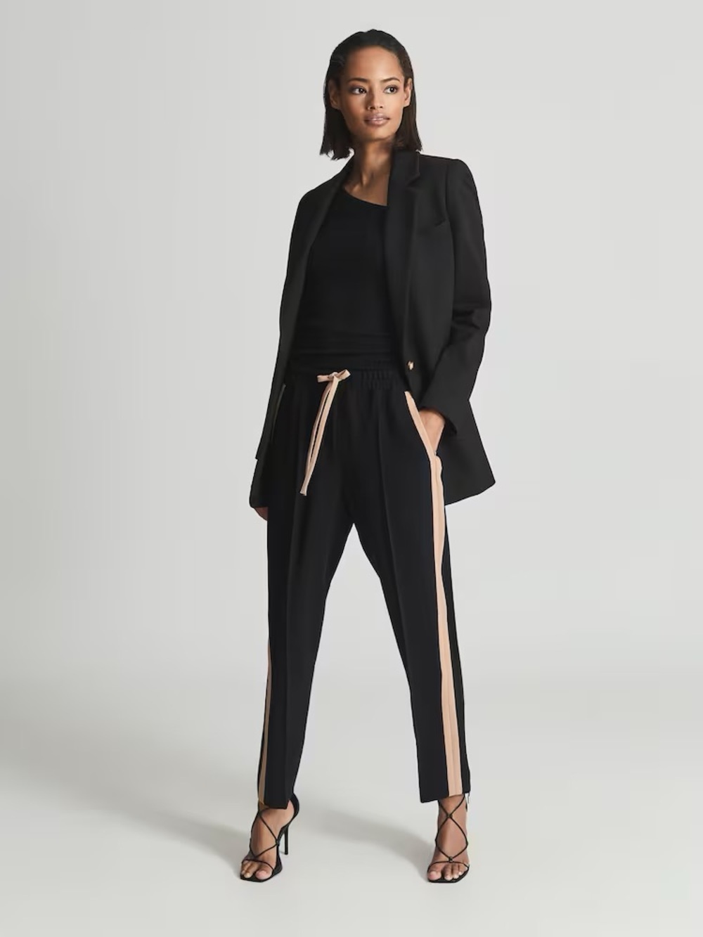 Reiss Frazer Taper Tapered Side Stripe Trousers